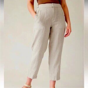 Athleta tan Voyager Linen Pant size 8